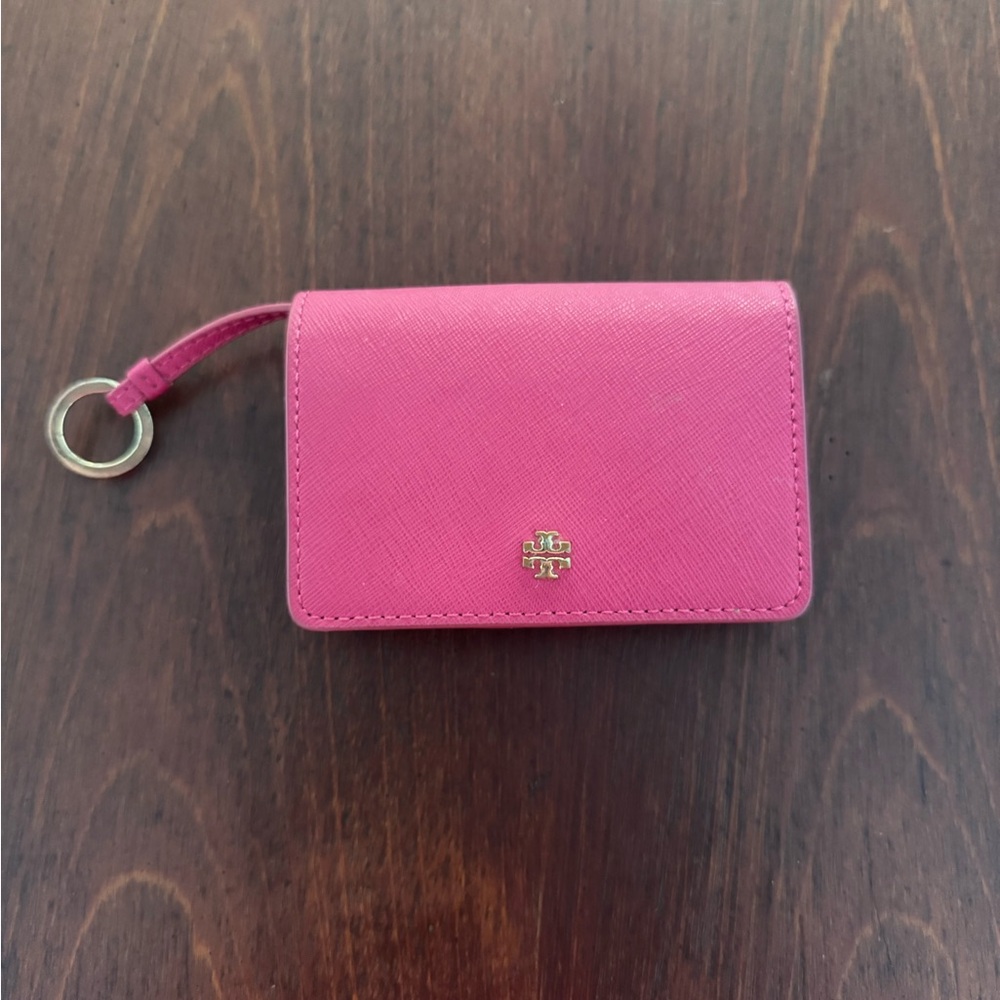 Tory Burch Pink Key Card Holder Sleek Design